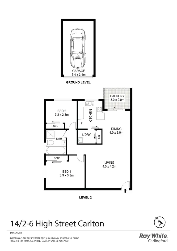 Floorplan of Homely unit listing, 14/2-6 High Street, Carlton NSW 2218