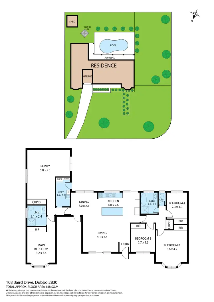 Floorplan of Homely house listing, 108 Baird Drive, Dubbo NSW 2830