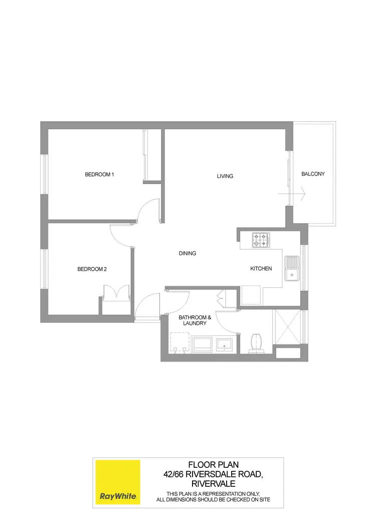 Floorplan of Homely apartment listing, 42/66 Riversdale Road, Rivervale WA 6103