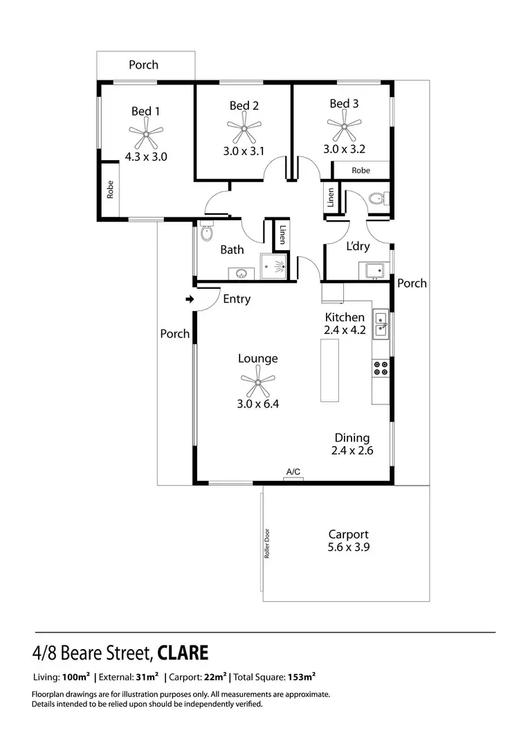 Floorplan of Homely unit listing, 4/8 Beare Street, Clare SA 5453