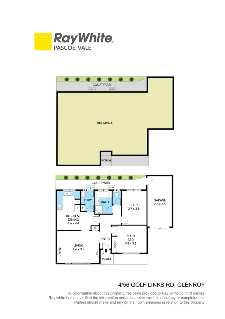 Floorplan of Homely unit listing, 4/56 Golf Links Road, Glenroy VIC 3046