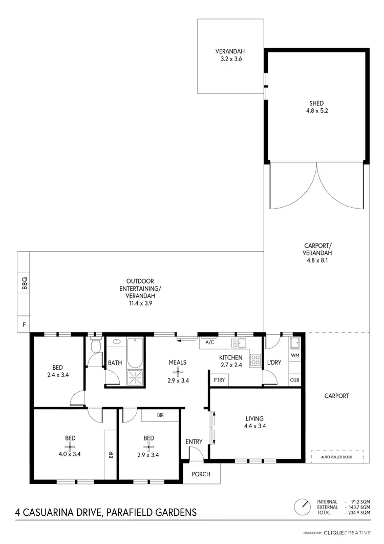 Floorplan of Homely house listing, 4 Casuarina Drive, Parafield Gardens SA 5107