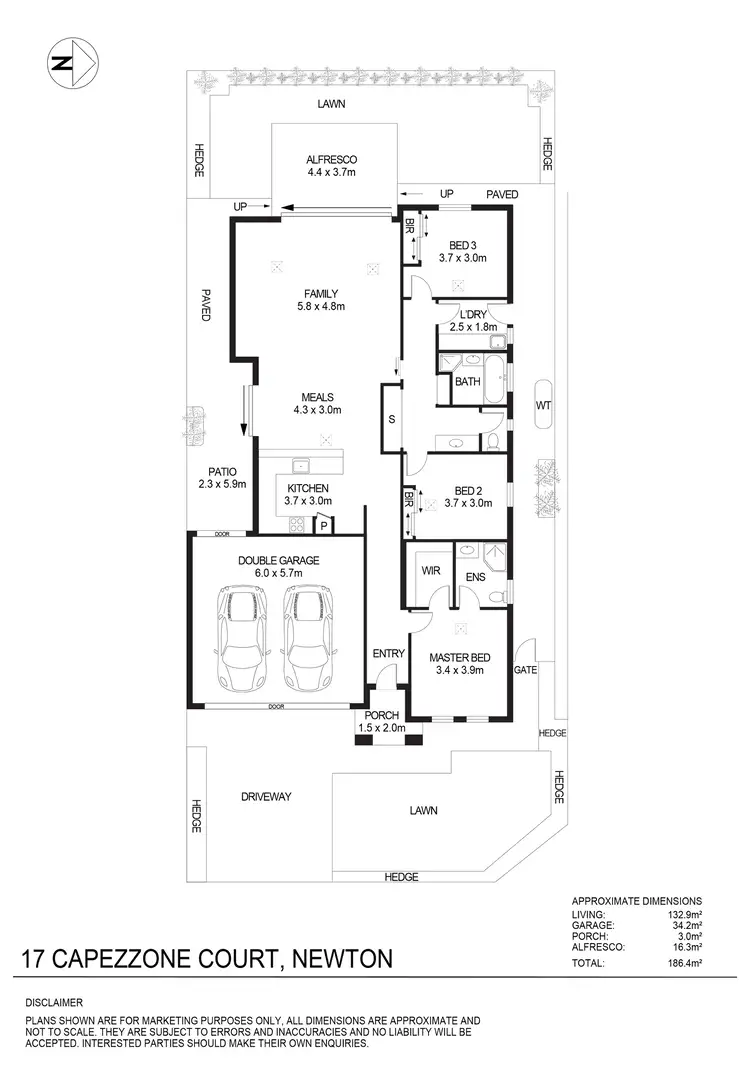 Floorplan of Homely house listing, 17 Capezzone Court, Newton SA 5074