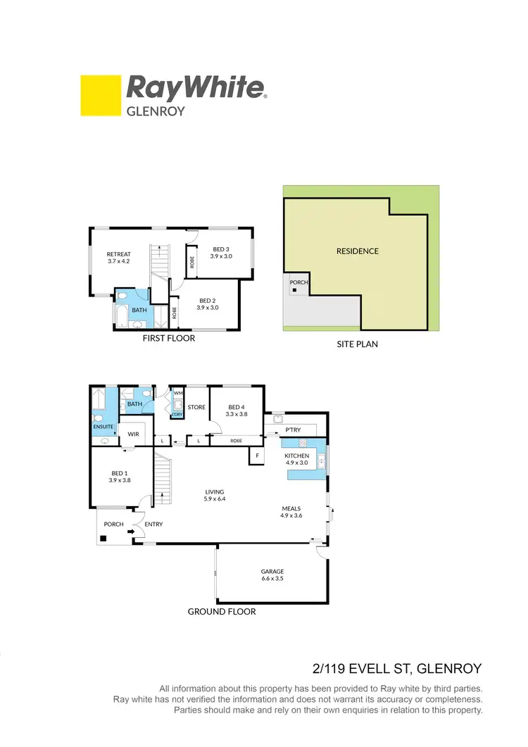Floorplan of Homely townhouse listing, 119a Evell Street, Glenroy VIC 3046