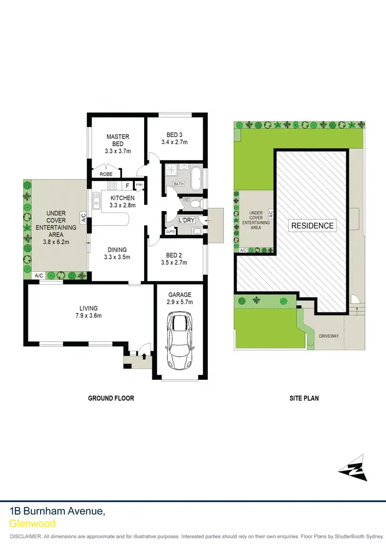 Floorplan of Homely semi-detached listing, 1 Burnham Avenue, Glenwood NSW 2768