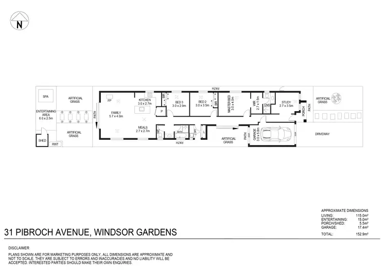 Floorplan of Homely house listing, 31 Pibroch Avenue, Windsor Gardens SA 5087