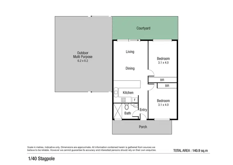 Floorplan of Homely unit listing, 1/40 Stagpole Street, West End QLD 4810
