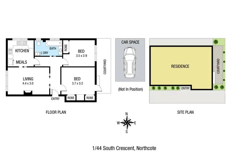Floorplan of Homely apartment listing, 1/44 South Crescent, Northcote VIC 3070