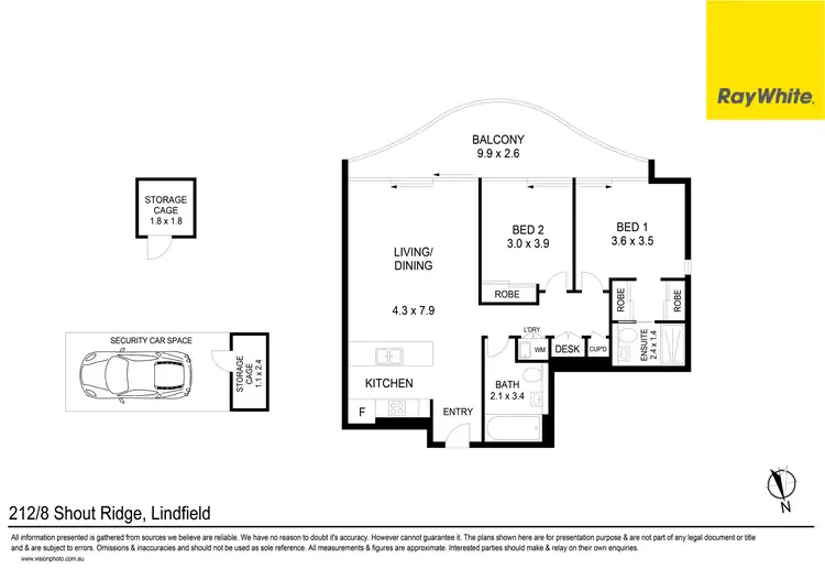 Floorplan of Homely unit listing, 212/8 Shout Ridge, Lindfield NSW 2070