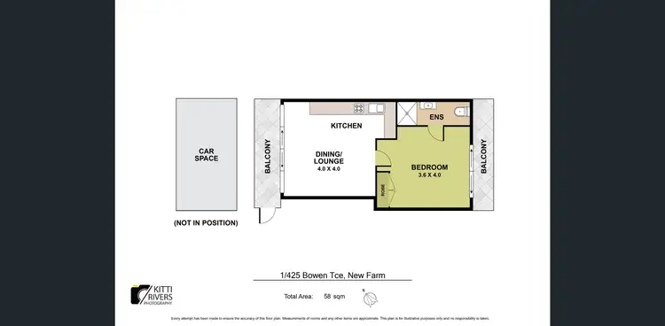 Floorplan of Homely apartment listing, 1/425 Bowen Terrace, New Farm QLD 4005