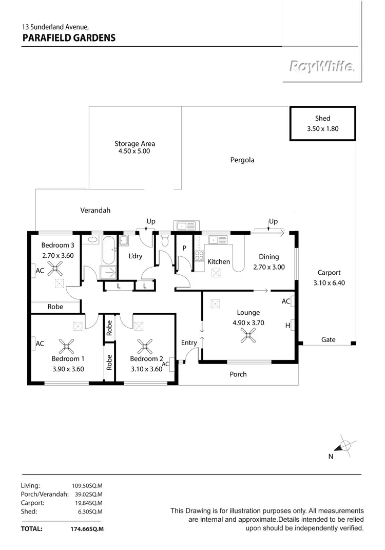 Floorplan of Homely house listing, 13 Sunderland Avenue, Parafield Gardens SA 5107