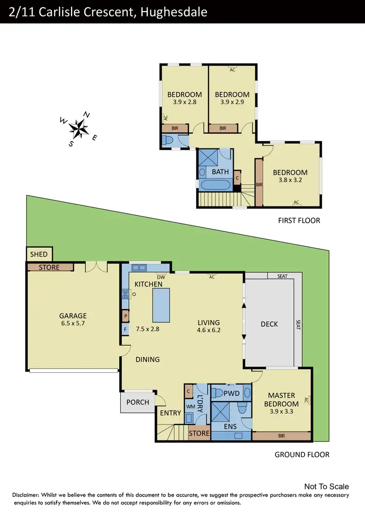Floorplan of Homely townhouse listing, 2/11 Carlisle Crescent, Hughesdale VIC 3166