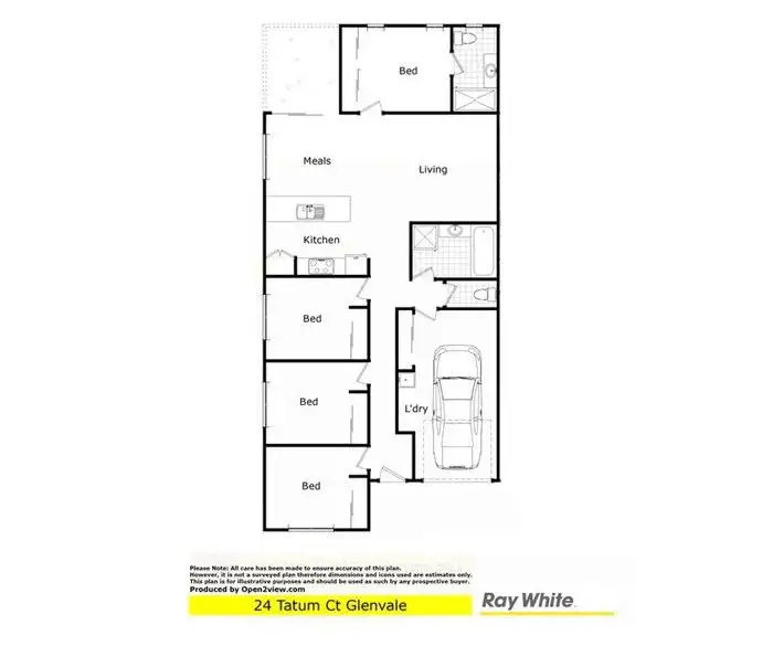 Floorplan of Homely unit listing, 1/24 Tatum Court, Glenvale QLD 4350