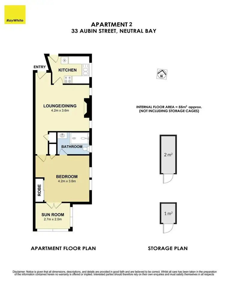Floorplan of Homely apartment listing, 2/33 Aubin Street, Neutral Bay NSW 2089