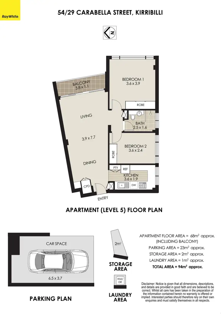 Floorplan of Homely apartment listing, 54/29 Carabella Street, Kirribilli NSW 2061