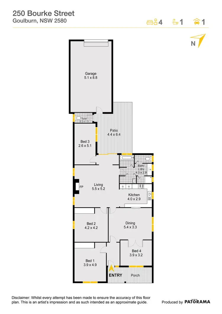Floorplan of Homely house listing, 250 Bourke Street, Goulburn NSW 2580