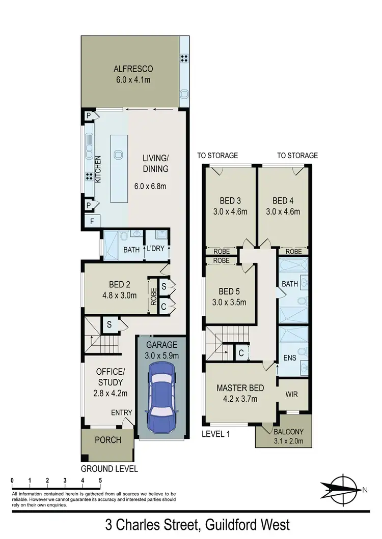 Floorplan of Homely semi-detached listing, 3B Charles Street, Guildford NSW 2161