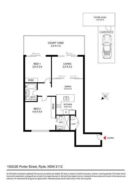 Floorplan of Homely apartment listing, 1002/2E Porter Street, Ryde NSW 2112