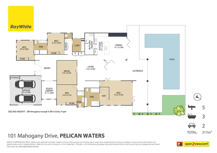Floorplan of Homely house listing, 101 Mahogany Drive, Pelican Waters QLD 4551
