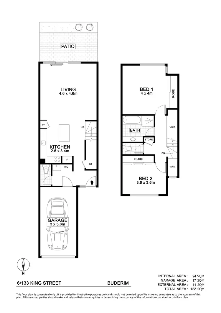 Floorplan of Homely townhouse listing, 6/133 King Street, Buderim QLD 4556