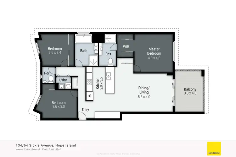 Floorplan of Homely apartment listing, 134/64 Sickle Avenue, Hope Island QLD 4212