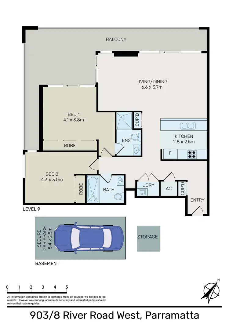 Floorplan of Homely apartment listing, 903/8 River Road West, Parramatta NSW 2150