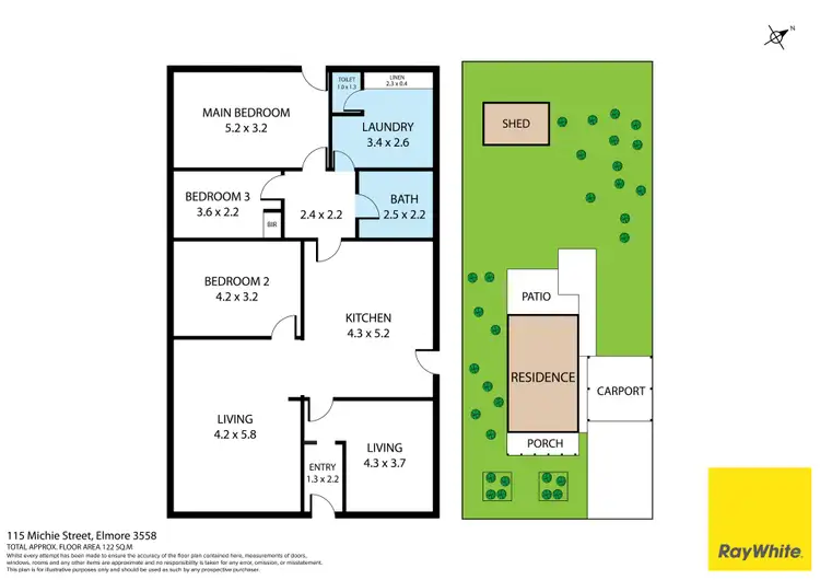 Floorplan of Homely house listing, 115 Michie Street, Elmore VIC 3558