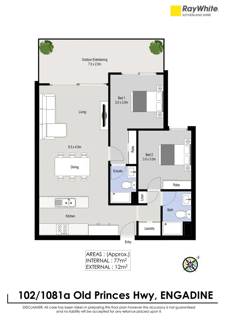 Floorplan of Homely unit listing, 102/1081a Old Princes Highway, Engadine NSW 2233