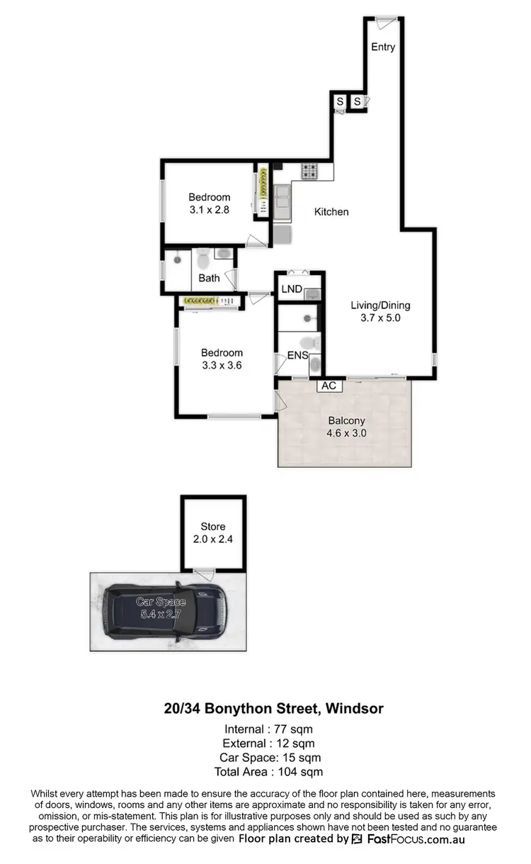 Floorplan of Homely apartment listing, 20/34 Bonython Street, Windsor QLD 4030