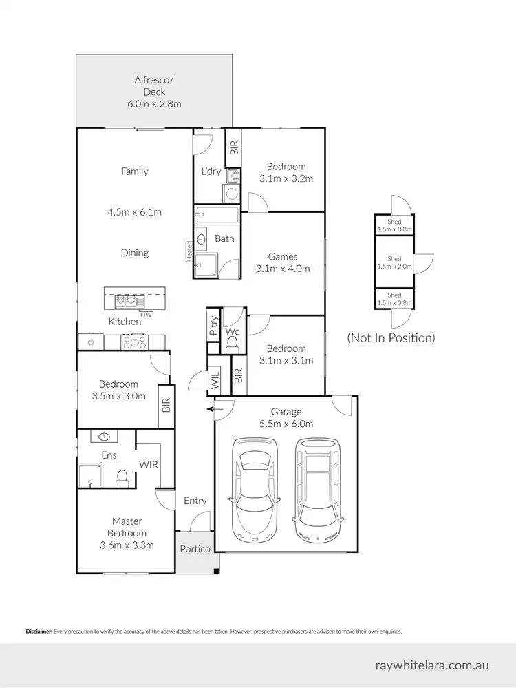 Floorplan of Homely house listing, 6 Majestic Way, Lara VIC 3212