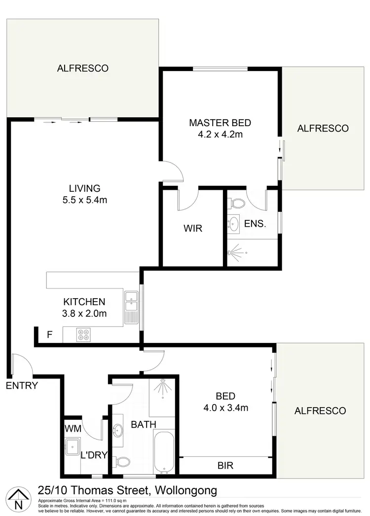Floorplan of Homely apartment listing, 25/10 Thomas Street, Wollongong NSW 2500