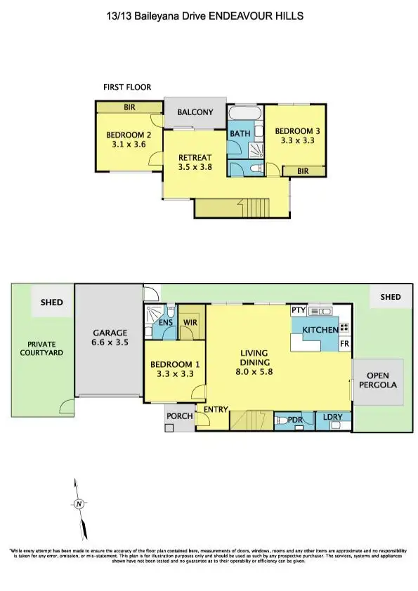 Floorplan of Homely townhouse listing, 13/13 Baileyana Drive, Endeavour Hills VIC 3802