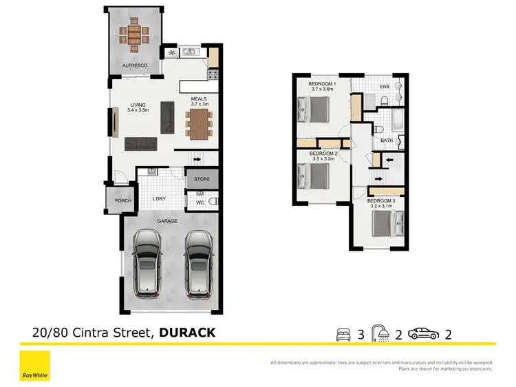 Floorplan of Homely townhouse listing, 20/80 Cintra Street, Durack QLD 4077
