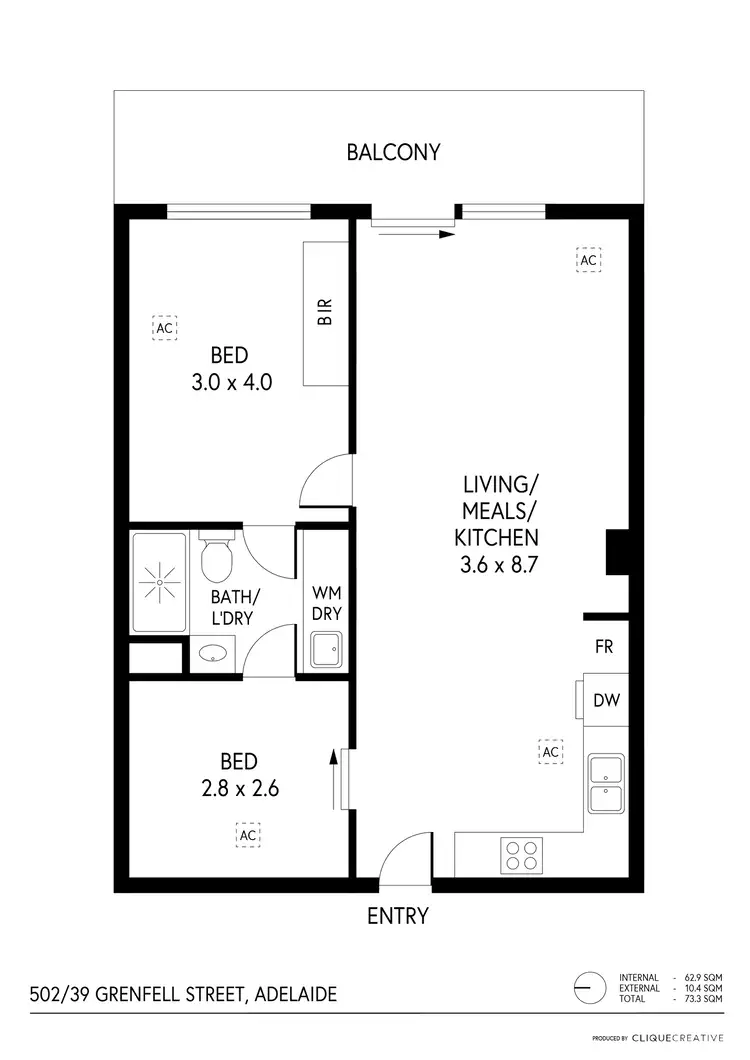 Floorplan of Homely house listing, 502/39 Grenfell Street, Adelaide SA 5000