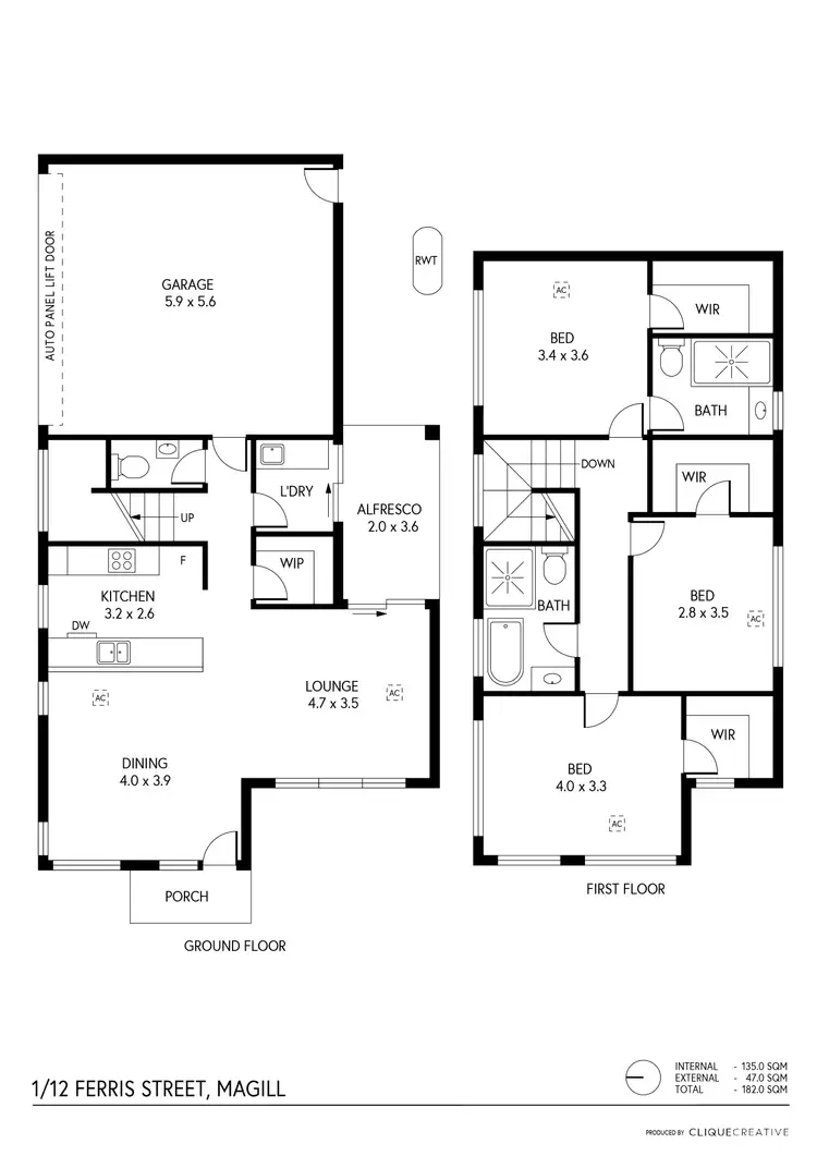 Floorplan of Homely house listing, 1/12 Ferris Street, Magill SA 5072