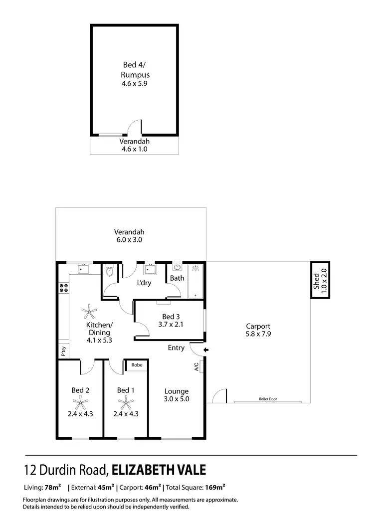Floorplan of Homely house listing, 12 Durdin Street, Elizabeth Vale SA 5112