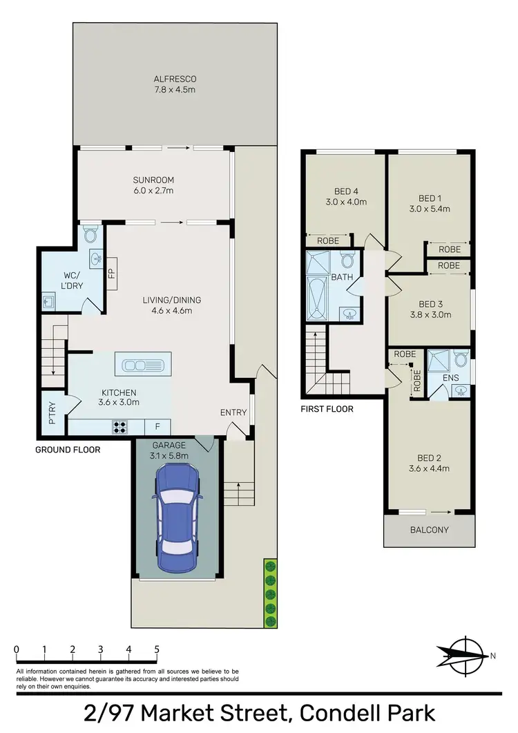 Floorplan of Homely townhouse listing, 2/97 Market Street, Condell Park NSW 2200