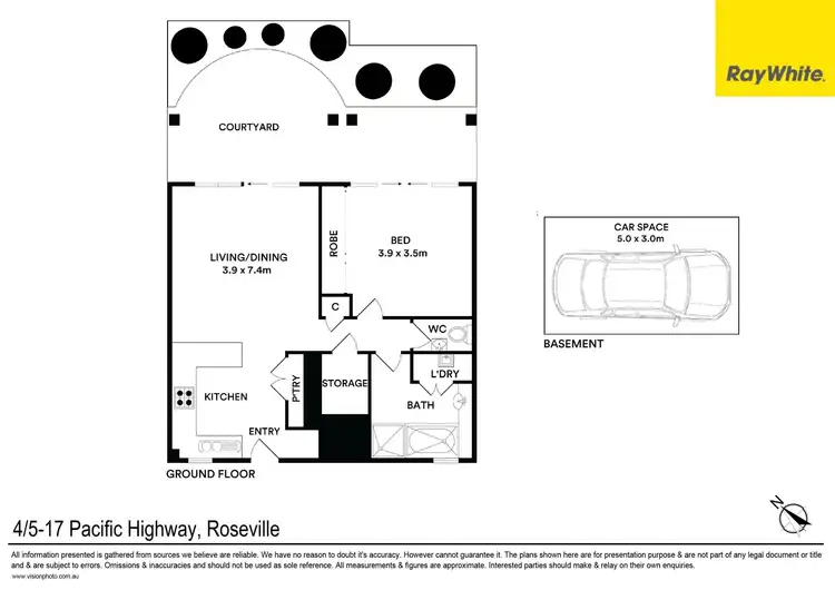 Floorplan of Homely unit listing, 4/5-17 Pacific Highway, Roseville NSW 2069
