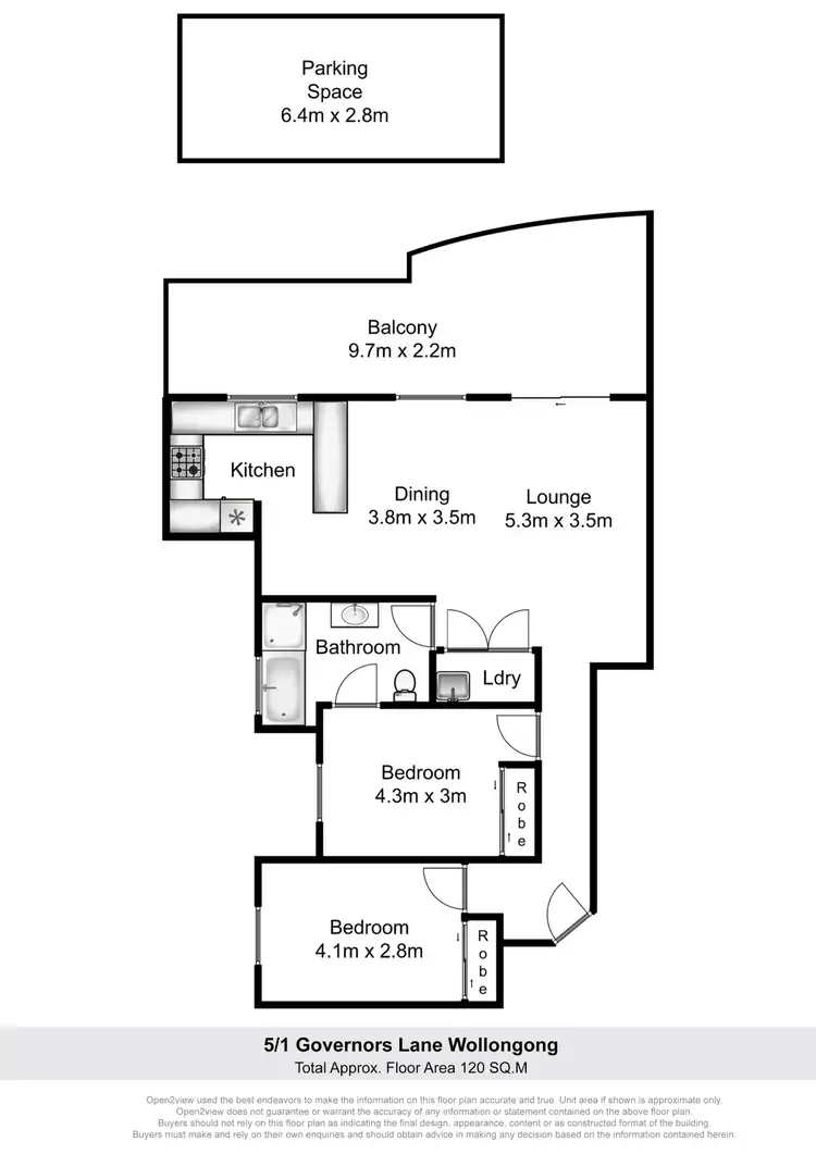 Floorplan of Homely unit listing, 5/1 Governors Lane, Wollongong NSW 2500