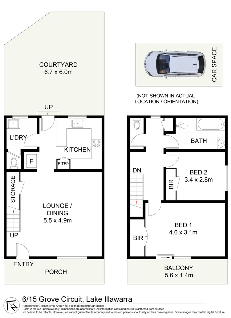 Floorplan of Homely townhouse listing, 6/15 Grove Circuit, Lake Illawarra NSW 2528