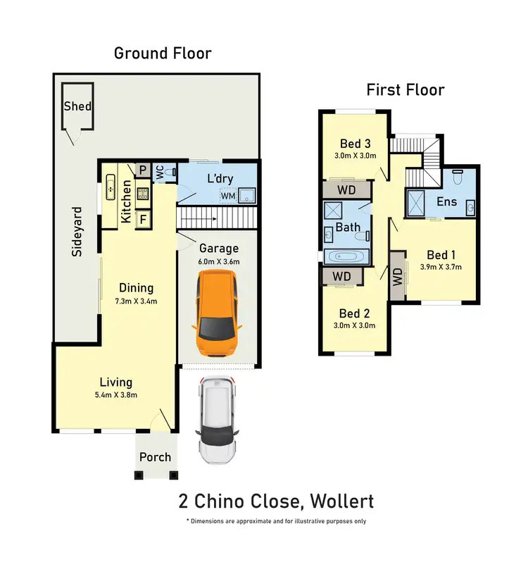 Floorplan of Homely townhouse listing, 2 Chino Close, Wollert VIC 3750