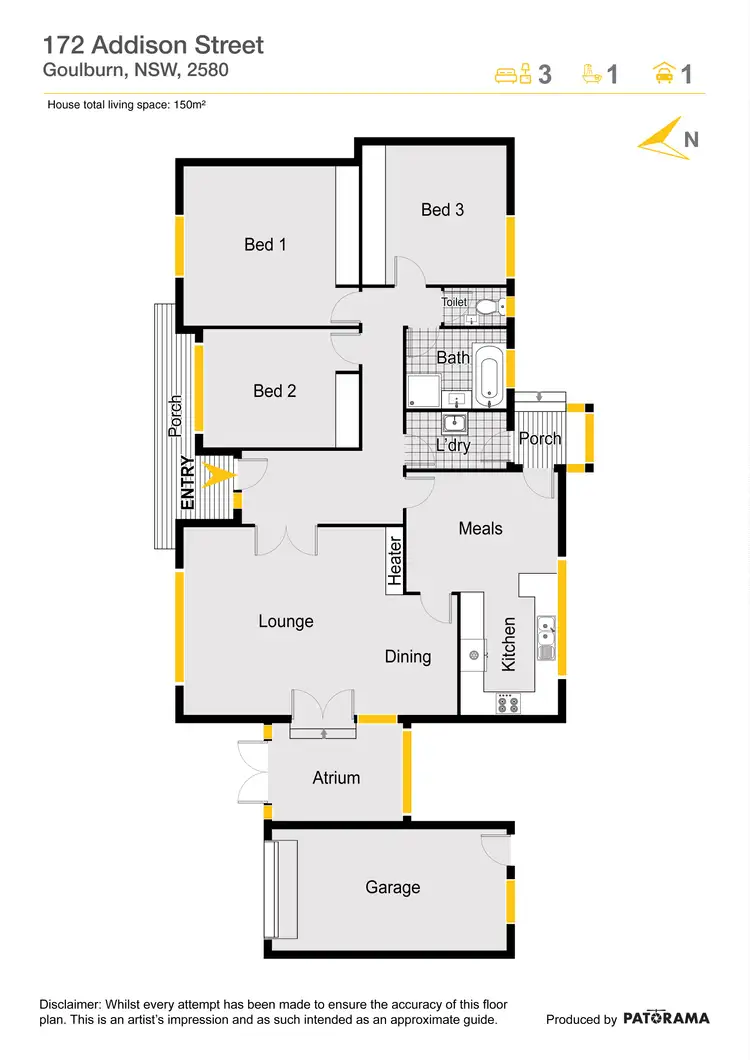 Floorplan of Homely house listing, 172 Addison Street, Goulburn NSW 2580