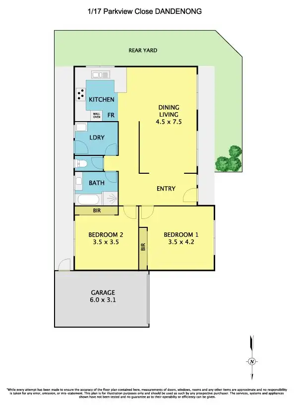 Floorplan of Homely unit listing, 1/17 Parkview Close, Dandenong VIC 3175