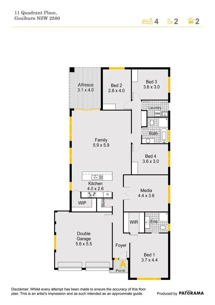 Floorplan of Homely house listing, 11 Quadrant Place, Goulburn NSW 2580
