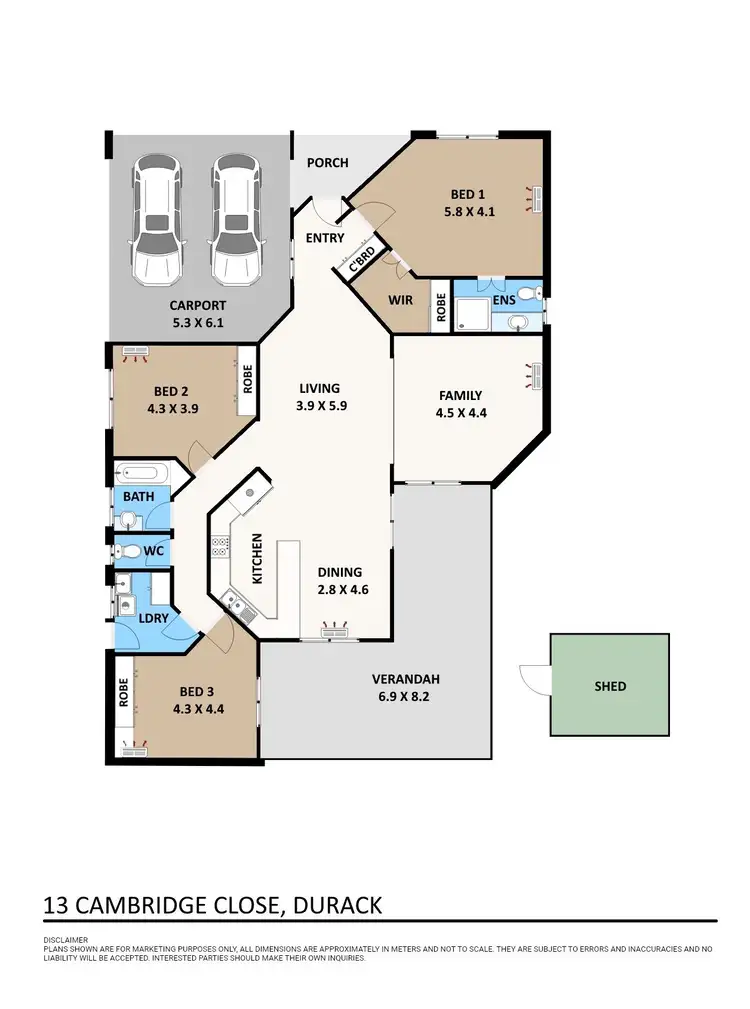 Floorplan of Homely house listing, 13 Cambridge Close, Durack NT 830