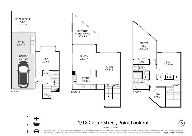 Floorplan of Homely townhouse listing, 1/18 Cutter Street, Point Lookout QLD 4183