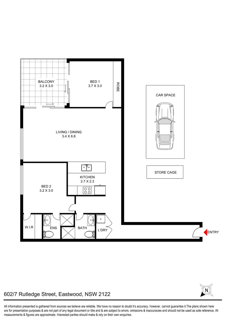 Floorplan of Homely apartment listing, 602/7 Rutledge Street, Eastwood NSW 2122