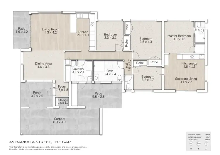 Floorplan of Homely house listing, 45 Barkala Street, The Gap QLD 4061