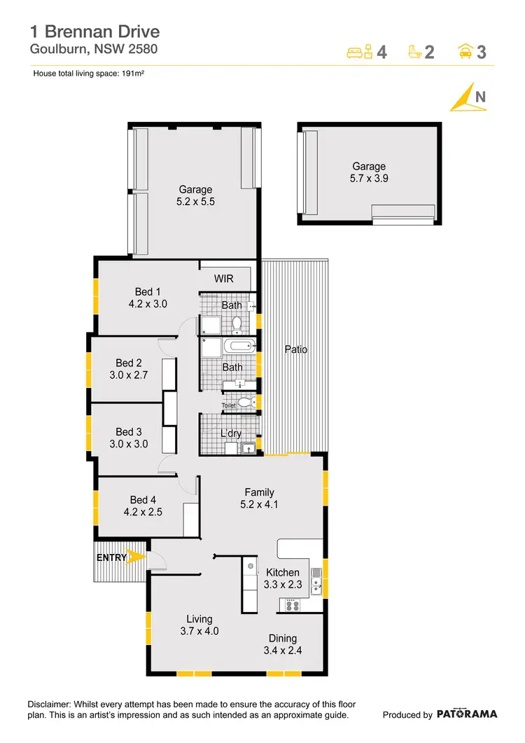 Floorplan of Homely house listing, 1 Brennan Drive, Goulburn NSW 2580
