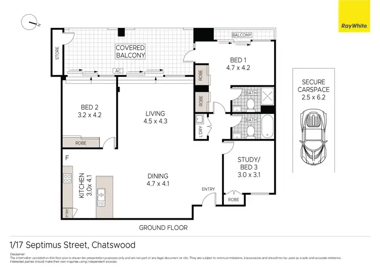 Floorplan of Homely unit listing, 1/17 Septimus Street, Chatswood NSW 2067
